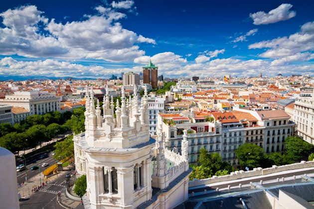 Photo of aerial  panoramic view of Madrid, Spain.