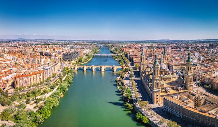 Photo of Zaragoza, Spain aerial panoramic view.