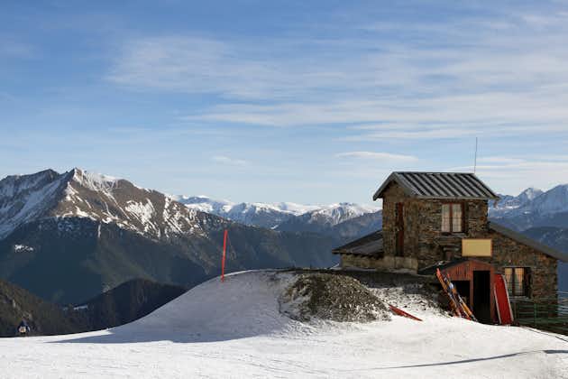 photo of little brick building on the top of the mountain in Arinsal - Vallnord in Andorra.