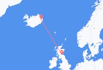 Lennot Egilsstaðirista, Islanti Edinburghiin, Skotlanti