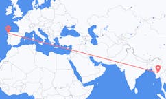 Flyreiser fra Nay Pyi Taw, til Santiago de Compostela