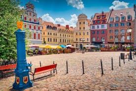 Photo of aerial view of beautiful architecture of the Bolkow castle and the city in Lower Silesia at summer, Poland