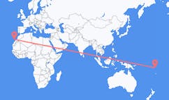 Flyrejser fra Funafuti til Lanzarote