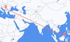 Lennot Tarakanista, Pohjois-Kalimantanista, Indonesia Kraljevoon, Serbia