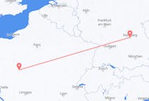 Flyg från Tours, Frankrike till Nürnberg, Tyskland