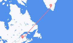 Lennot Presque Islesta, Yhdysvallat Narsarsuaqiin, Grönlanti
