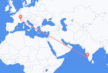 Flyrejser fra Kannur, Indien til Chambery, Frankrig