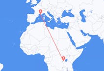 Flyreiser fra Kigali, til Marseille