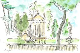 Watercolor Private Tour to Villa Borghese Rome with Guido