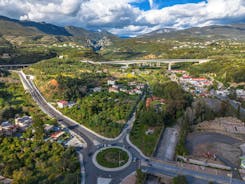 Photo of aerial view of Kalamata city and it's marina, Messenia, Peloponnese, Greece.