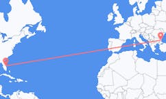 Flyreiser fra Melbourne, USA til Burgas, Bulgaria