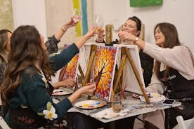 Målarfest på Art Bottega - Paint & Wine Studio i Zadar