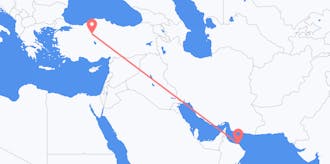 Lennot Omanista Turkkiin