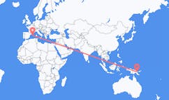 파푸아 뉴기니 래에서 출발해 스페인 마혼에게(으)로 가는 항공편