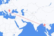 Vluchten van Rangoon naar Sofia