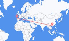 Flyrejser fra Zhanjiang, Kina til La Coruña, Spanien