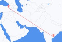 Lennot Rajahmundrysta, Intia Erzurumiin, Turkki