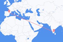 Flyrejser fra Tiruchirappalli, Indien til Zaragoza, Spanien