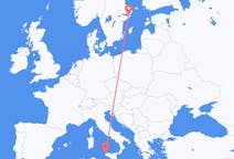Lennot Tukholmasta, Ruotsi Trapaniin, Italia