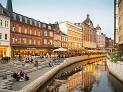 Photo of Roskilde square and Old Town Hall, Denmark.