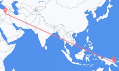 出发地 巴布亚新几内亚莱城目的地 土耳其巴特曼的航班