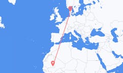 Flyreiser fra Nema, Mauritania til Karup, Danmark
