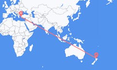 ニュージーランドのタウランガから、ギリシャのサモス島までのフライト