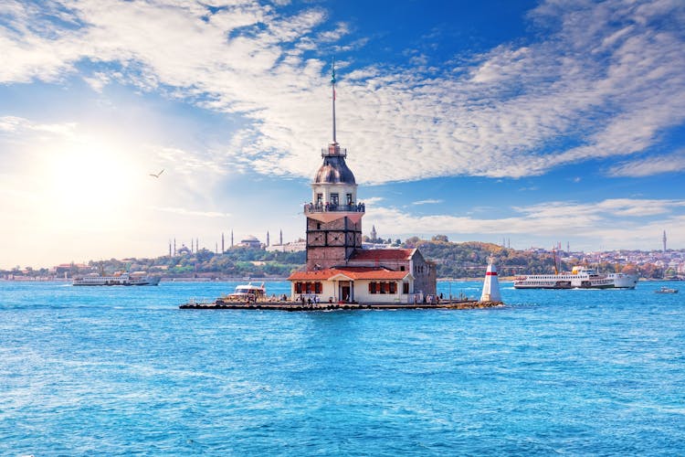 Photo of The Maiden's Tower, Bosphorus, Marmara sea, Istanbul, Turkey.