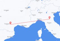 Flyreiser fra Castres, Frankrike til Bologna, Italia