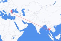 Flyreiser fra Myeik, Myanmar, til Istanbul