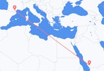 Flyreiser fra Abha, Saudi-Arabia til Carcassonne, Frankrike