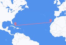 Flyreiser fra Deadman's Cay Settlement, Bahamas til Las Palmas de Gran Canaria, Spania