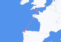 Flyg från Santiago de Compostela till Guernsey