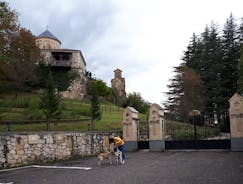 Photo of the ruins of the old Soviet sanatorium Medea, whose architecture which is basically a synthesis of Stalinist period classical style, Tskaltubo, Georgia.