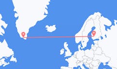 Voos de Narsaq, Groenlândia para Tampere, Finlândia
