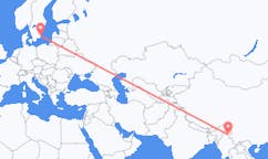 Lennot Myitkyinasta, Myanmarista (Burmasta) Kalmariin, Ruotsiin