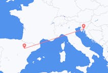 Flyrejser fra Zaragoza, Spanien til Rijeka, Kroatien