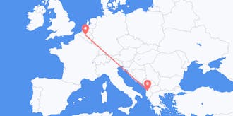 Flyg från Albanien till Belgien