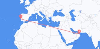 Vluchten van Oman naar Portugal