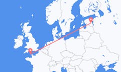 Vluchten van Tartu, Estland naar Alderney, Guernsey