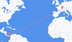 Vluchten van La Palma (ort i Mexiko, Guanajuato, Salamanca), Panama naar Genève, Zwitserland