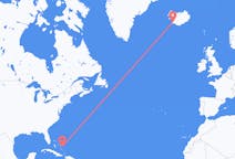 Flyreiser fra San Salvador, Bahamas til Reykjavík, Island