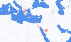 Lennot Medinasta, Saudi-Arabia Patrasiin, Kreikka