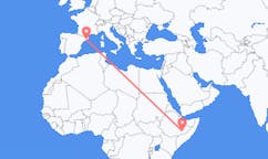 Flyreiser fra Gode, Etiopia til Barcelona, Spania