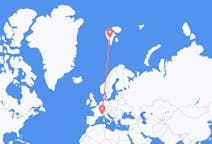 Voos de Cuneo, Itália para Svalbard, Svalbard e Jan Mayen