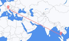 Flyrejser fra Nakhon Si Thammarat Province, Thailand til Bolzano, Italien