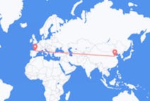 Flyg från Jinan, Kina till Pamplona, Spanien