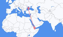 Lennot Jijigasta, Etiopia Zonguldakille, Turkki