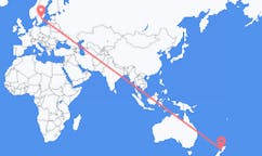 Vluchten van Whanganui, Nieuw-Zeeland naar Linköping, Zweden
