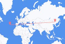 Flyg från Harbin, Kina till Horta, Portugal